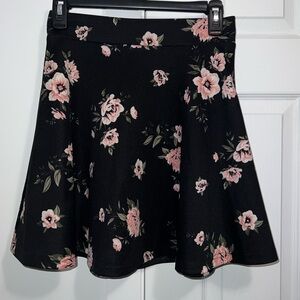 Black and pink floral skirt